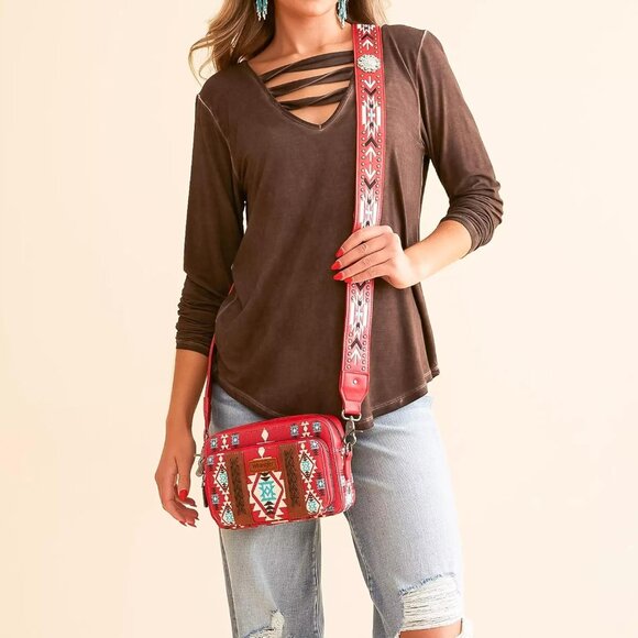 Lightweight Western Crossbody Purse - Women's Boho Style with Adjustable Strap - Picture 2 of 6